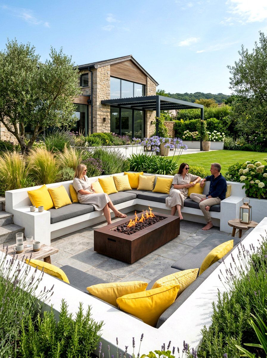 Built In Bench Seating - 30 no grass backyard luxury ideas