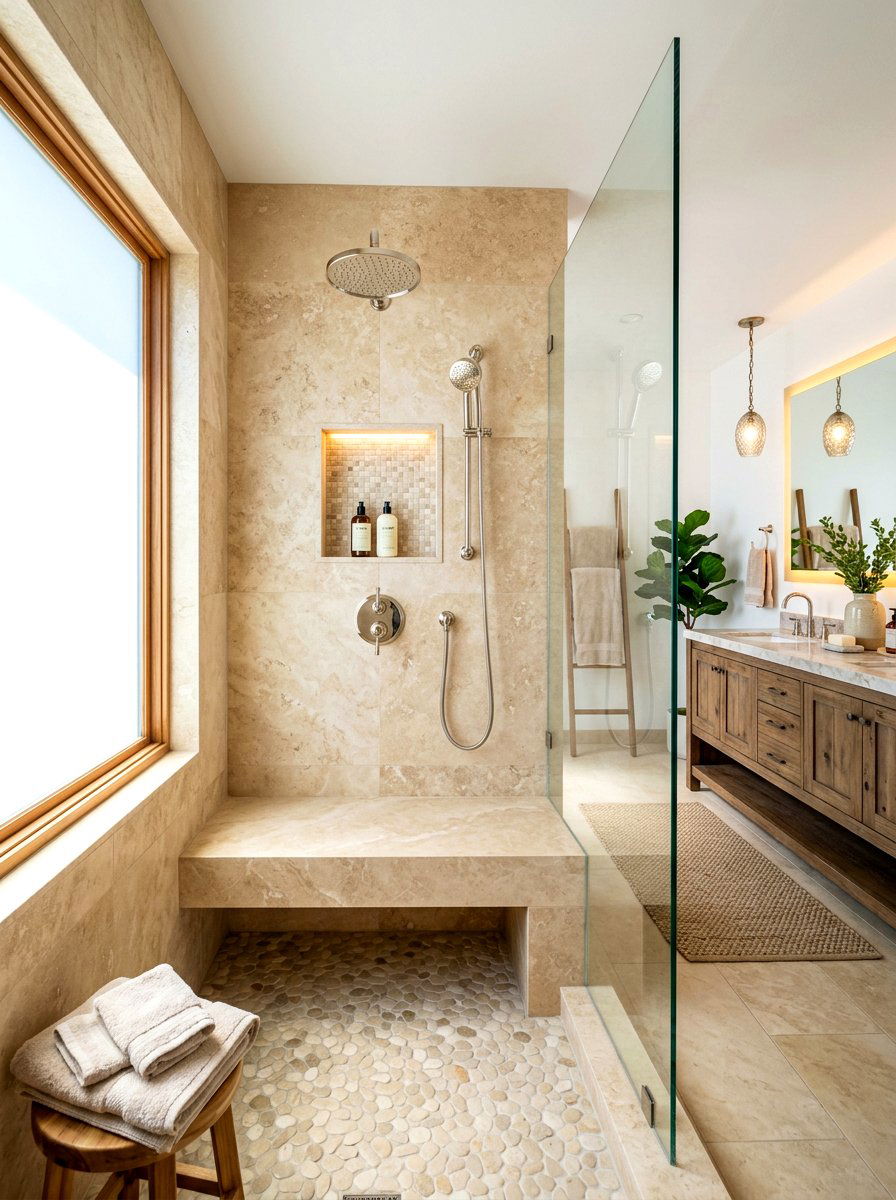 Built In Bench Shower Niche - 30 shower niche ideas