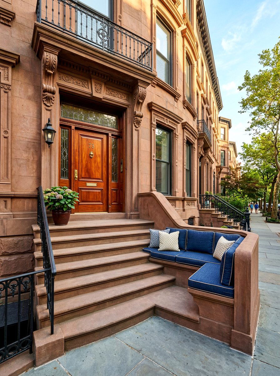 Built In Bench Stoop - 30 brownstone stoop ideas