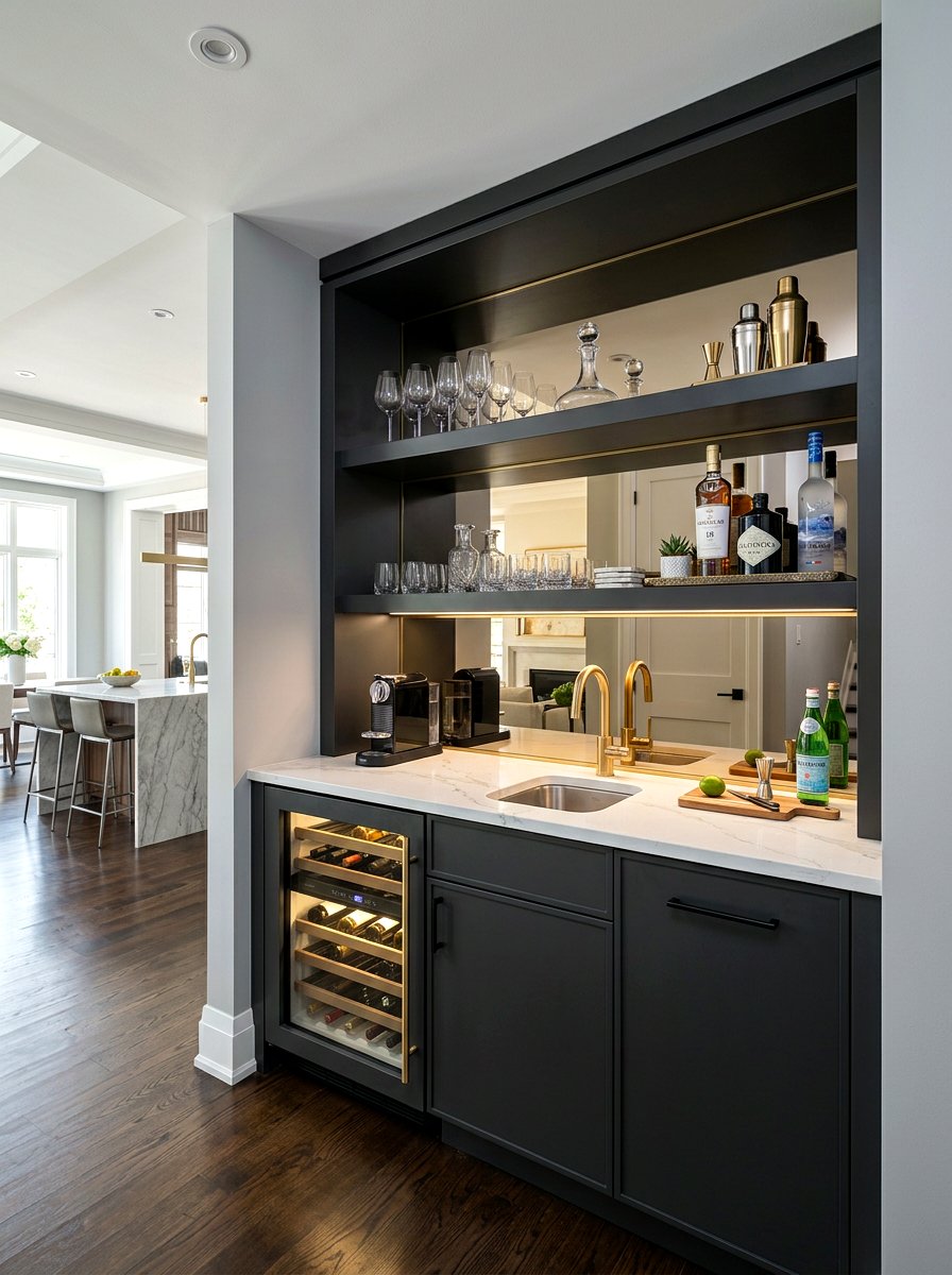 Built In Beverage Station - 30 second prep space kitchen ideas
