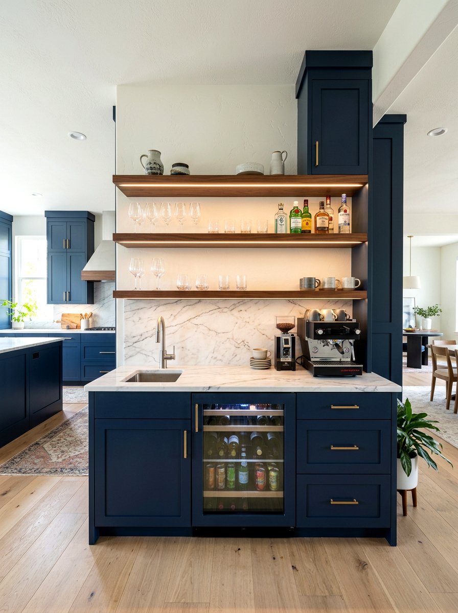Built In Beverage Station - 30 home aperitif corner ideas