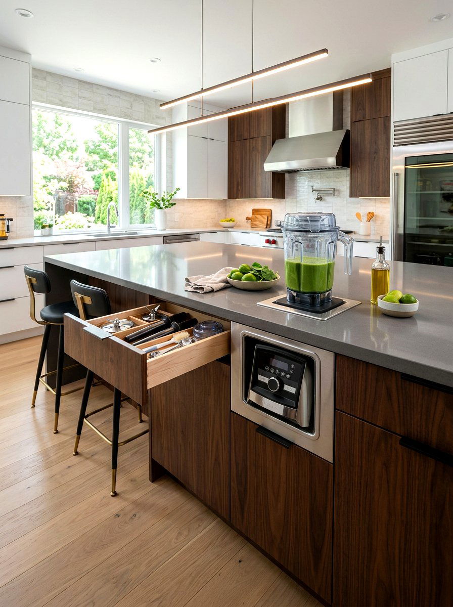 Built In Blender Station - 30 smoothie station kitchen ideas
