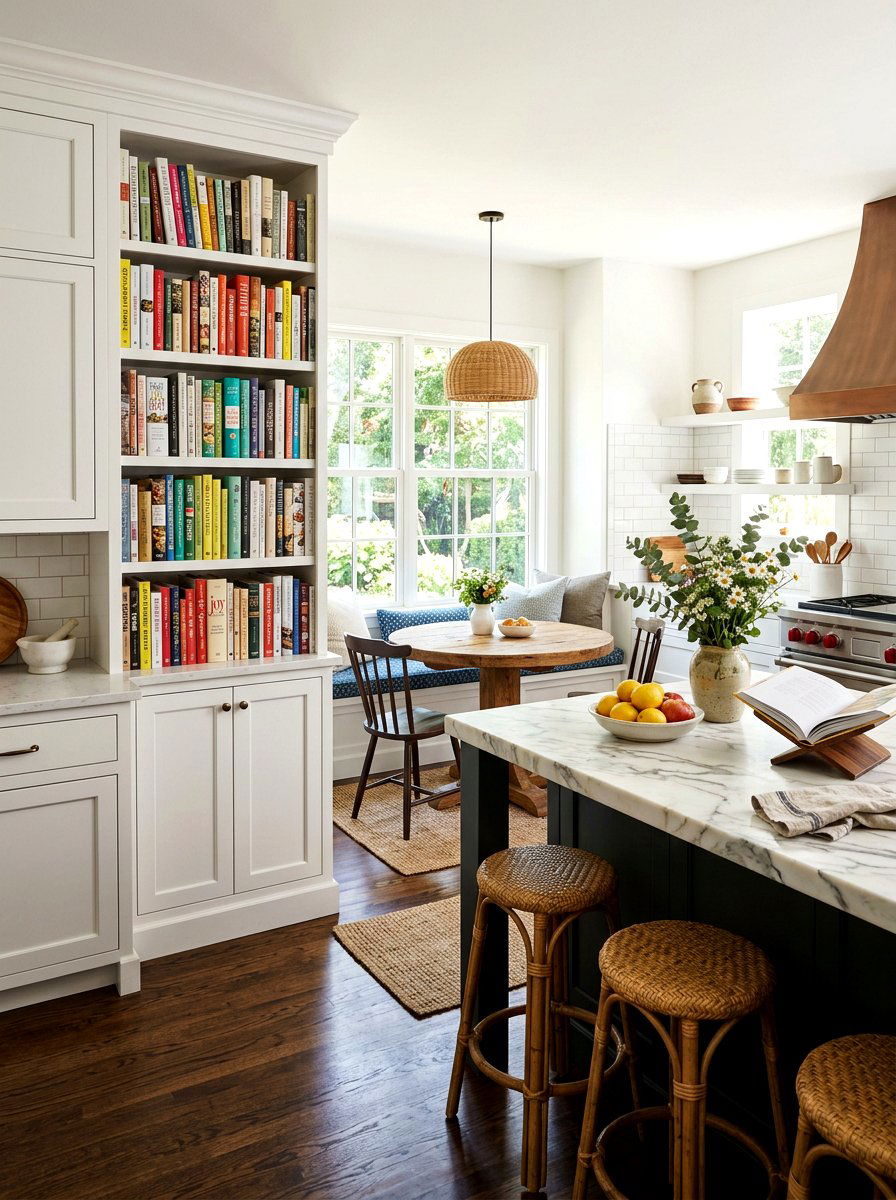 Built In Bookcase - 30 Nancy Meyers kitchen ideas