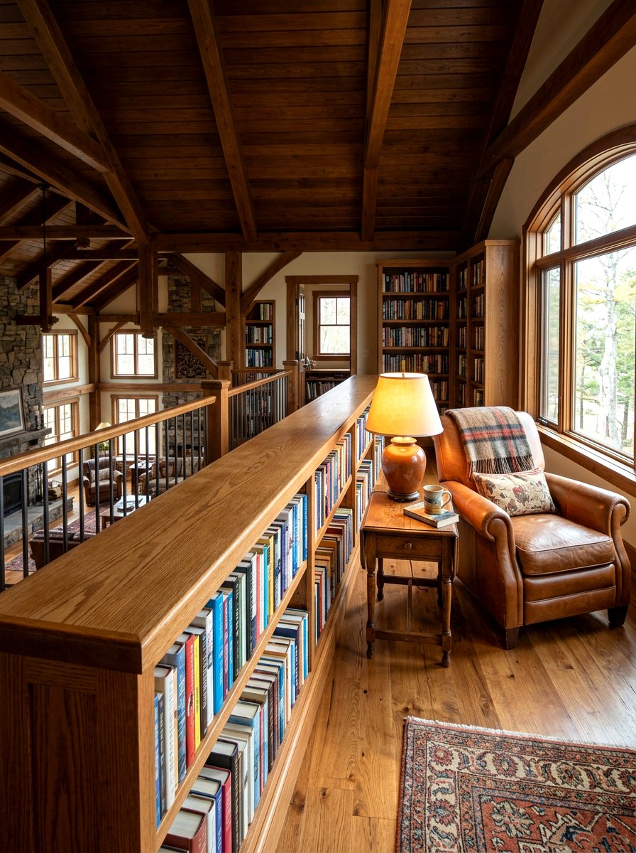 Built In Bookcase Railing - 30 open loft railing ideas