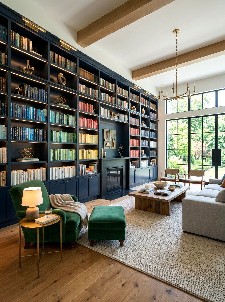 Built In Bookcases - 30 living room shelf decor ideas