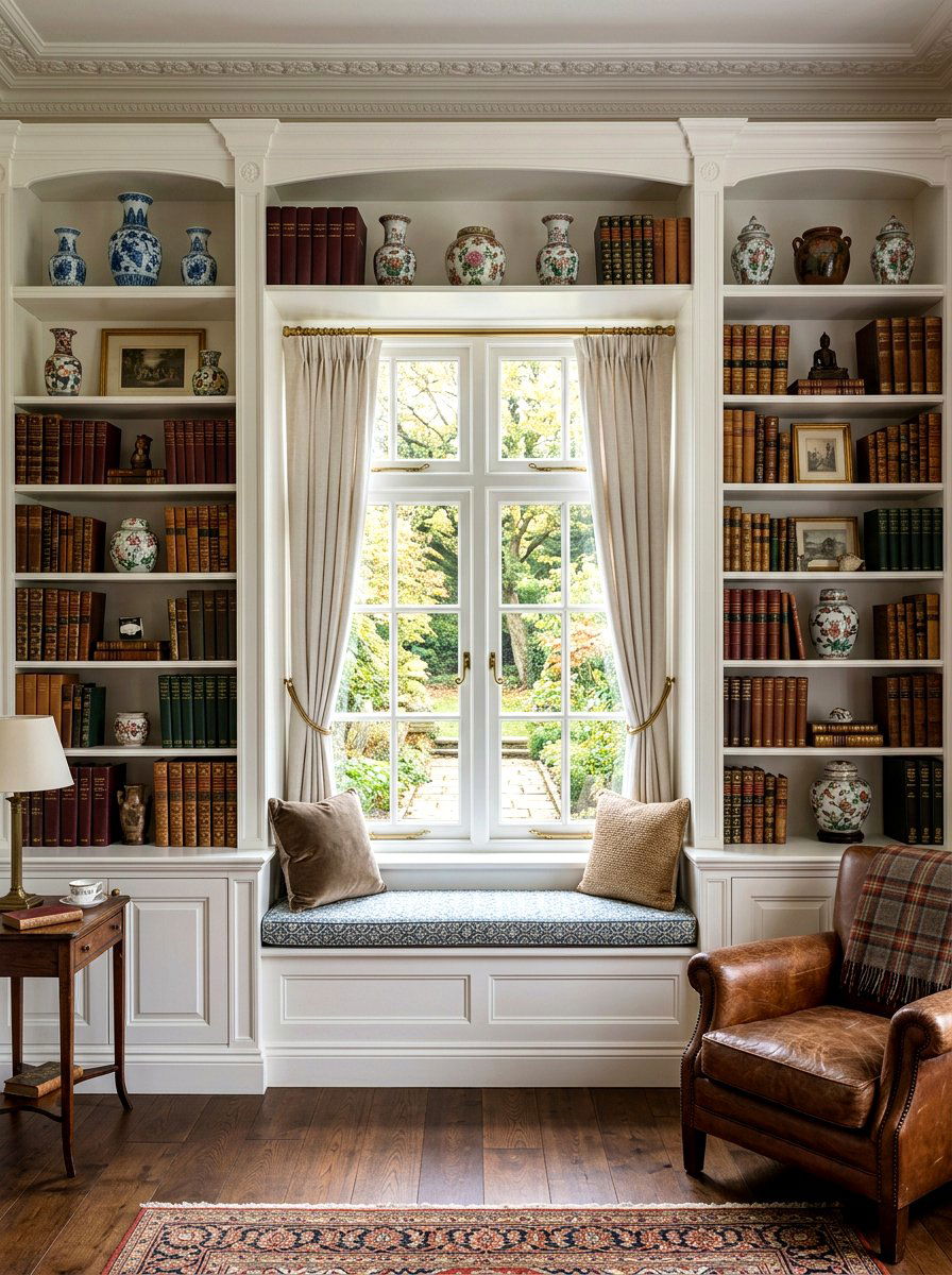 Built In Bookshelf - 30 heritage home decor ideas