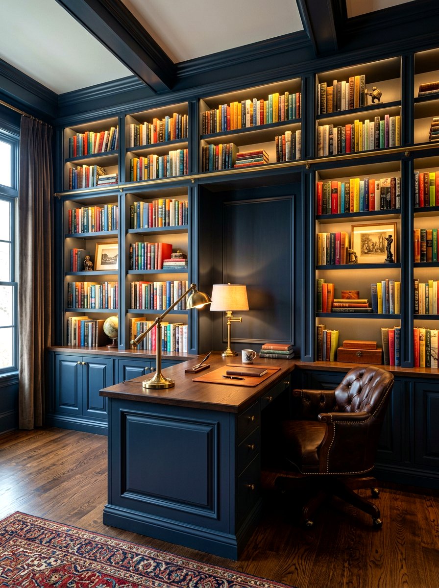 Built In Bookshelf - 30 study wall ideas