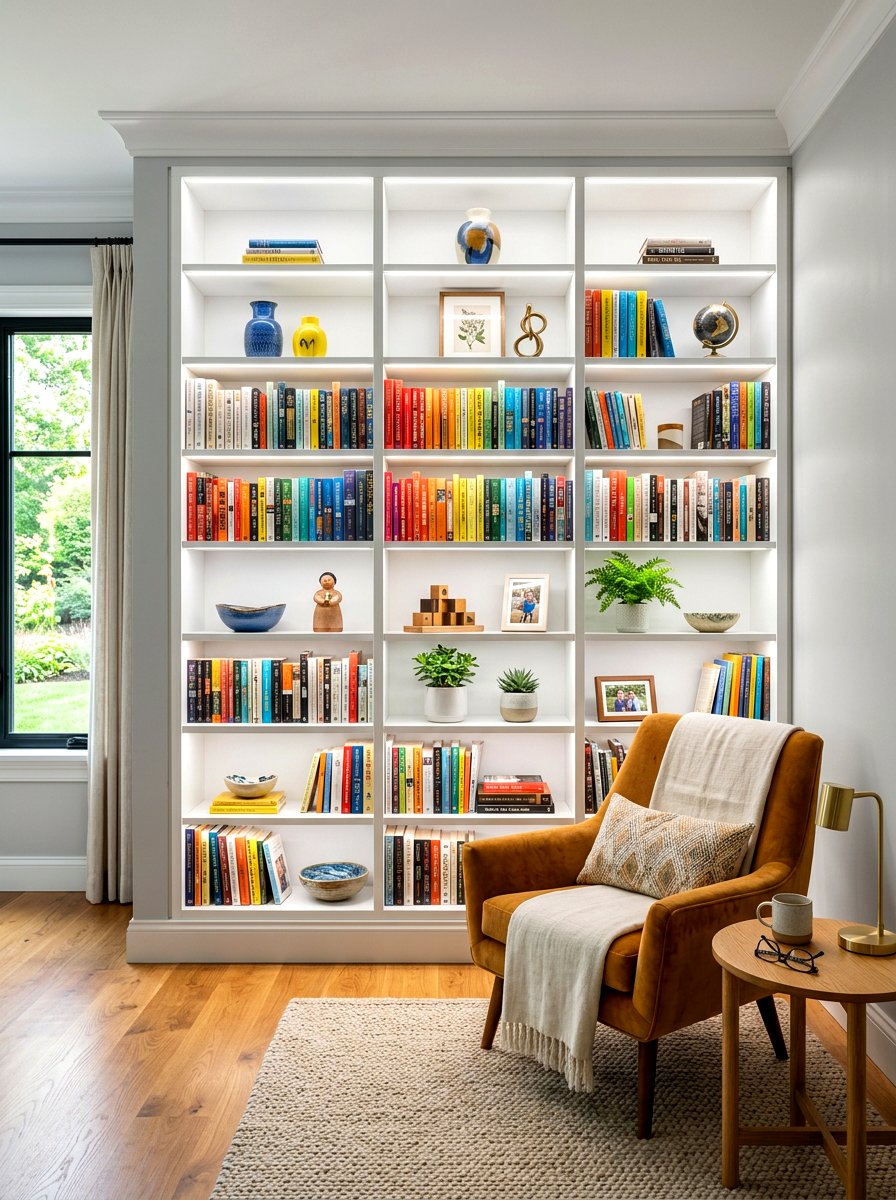 Built In Bookshelf - 30 small house decor ideas