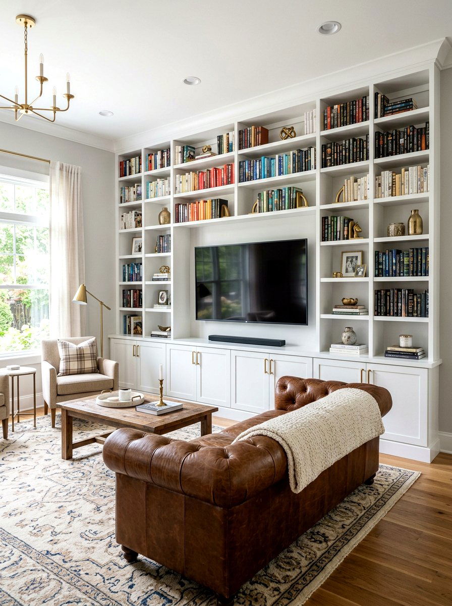 Built In Bookshelf Living Room - 30 small space living room ideas