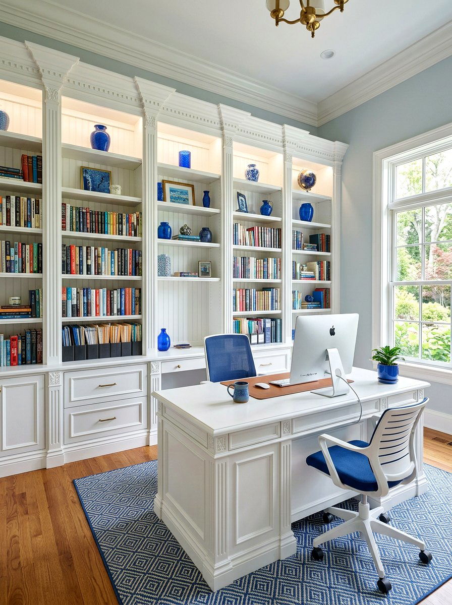 Built In Bookshelf Molding - 30 office wall molding ideas