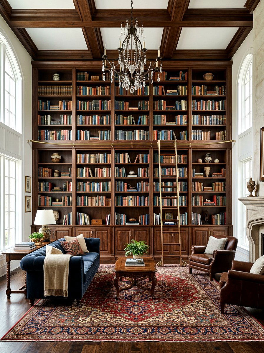 Built In Bookshelf With Library Ladder - 30 built in bookshelf ideas