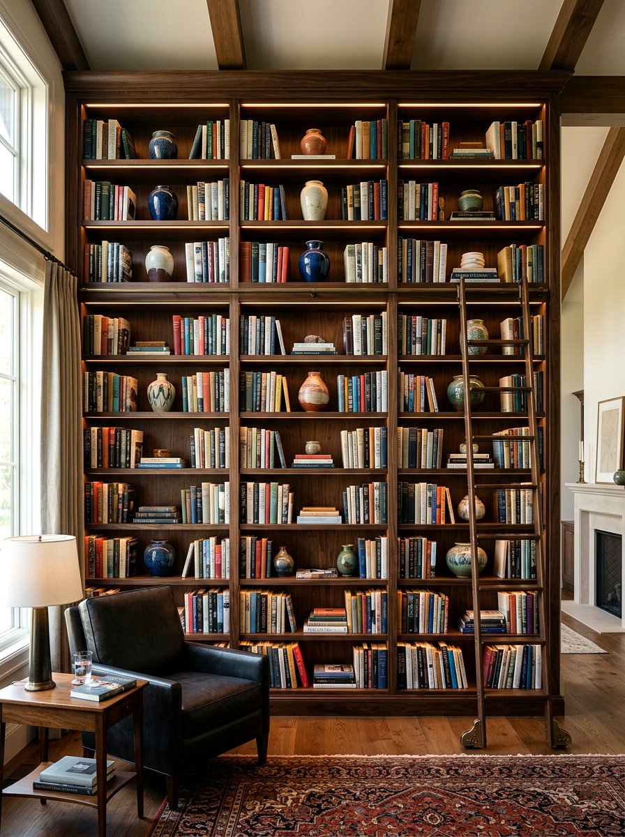 Built In Bookshelves - 30 transitional decor ideas