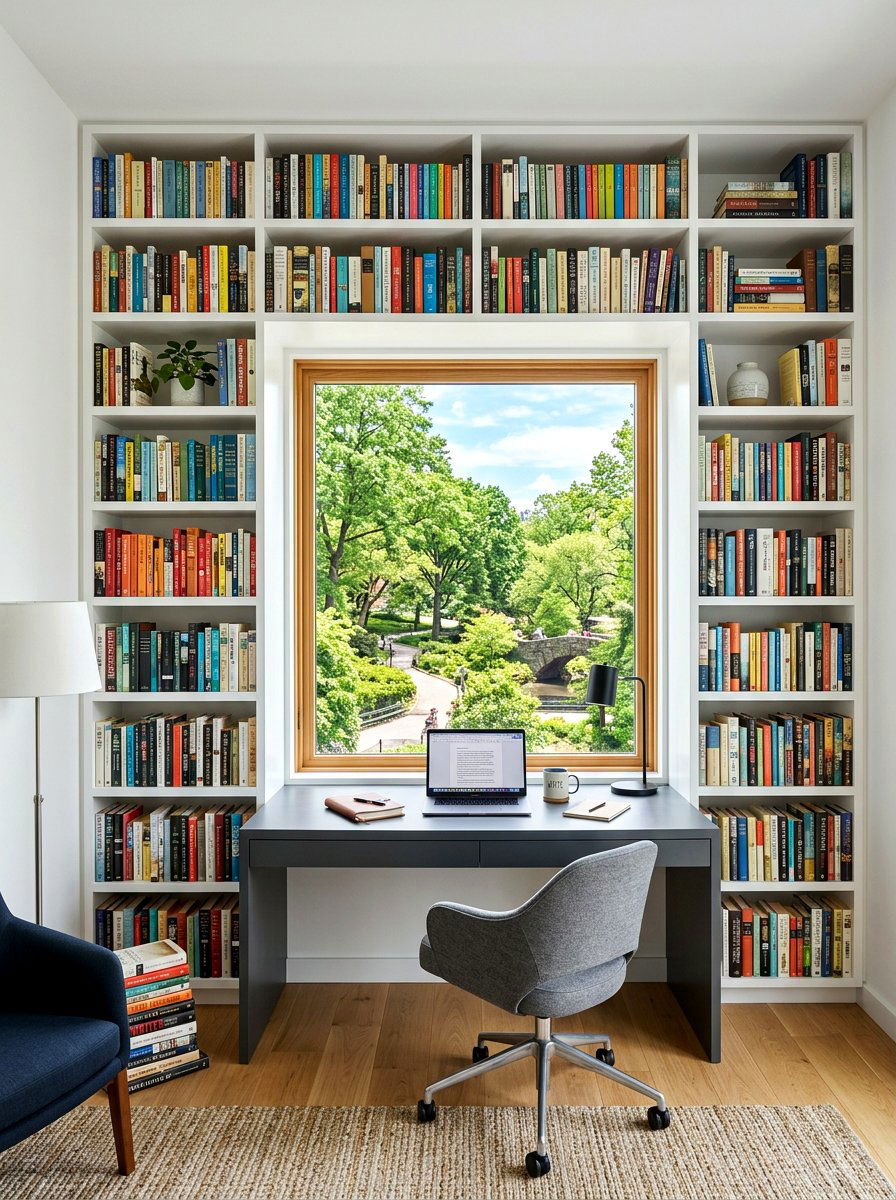 Built In Bookshelves - 30 writing room ideas