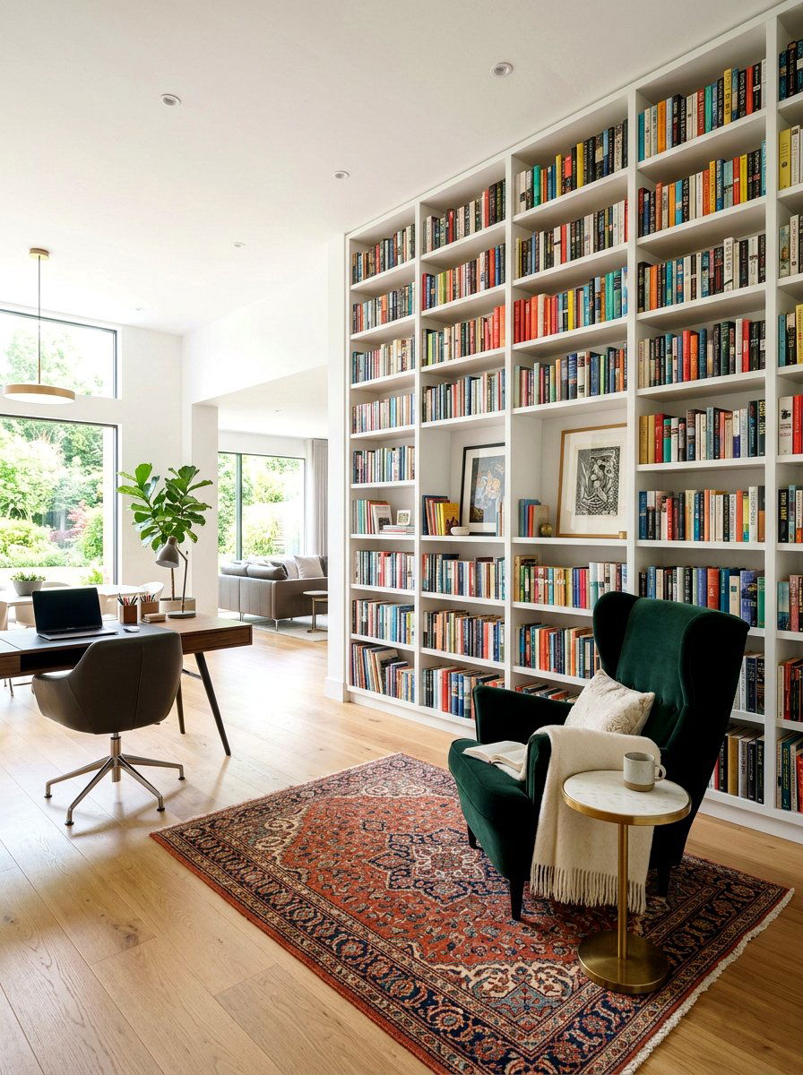 Built In Bookshelves - 30 open plan with cozy zones ideas