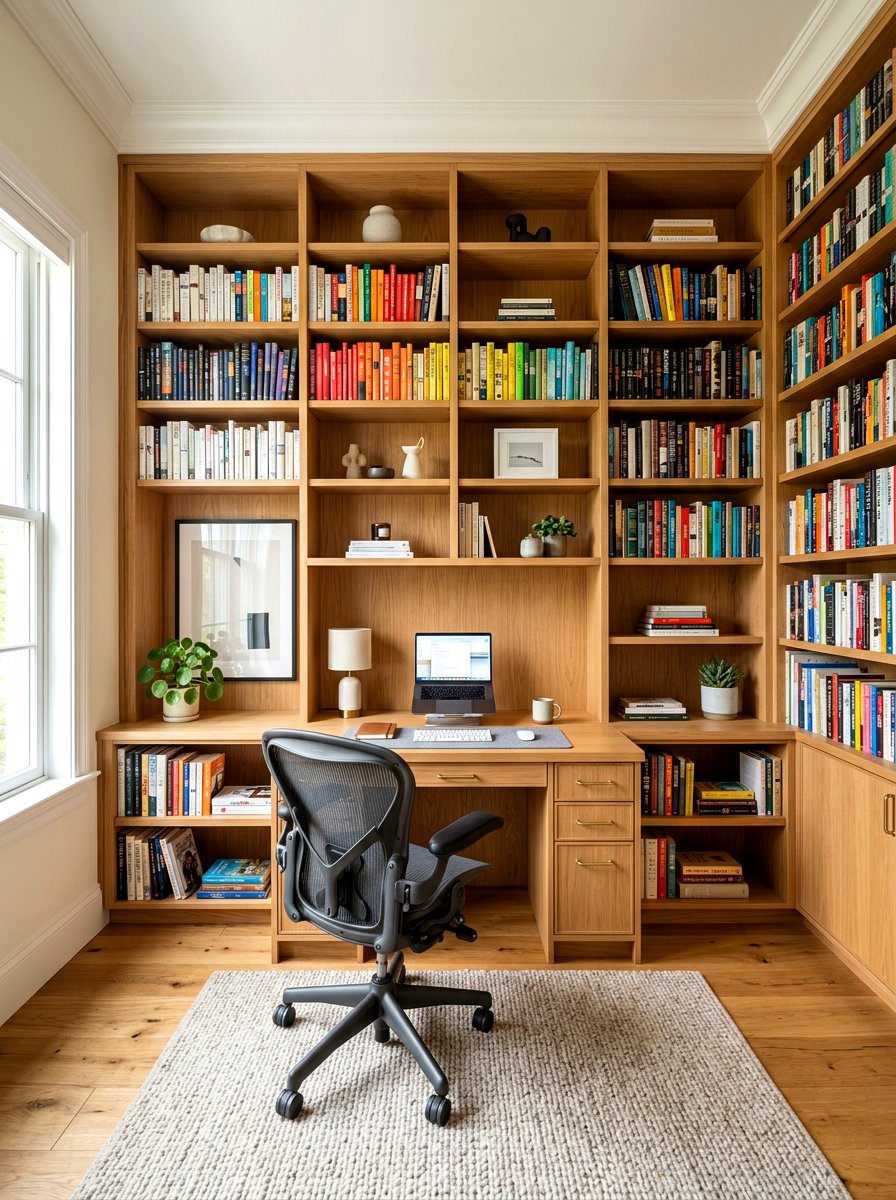 Built In Bookshelves With Desk - 30 office library combo ideas