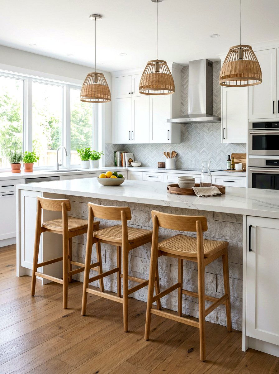 Built In Breakfast Bar - 30 room divider apartment aesthetic ideas