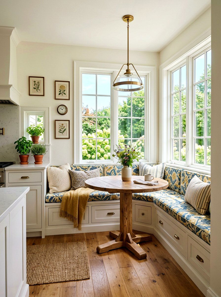 Built In Breakfast Nook - 30 English cottage kitchen ideas