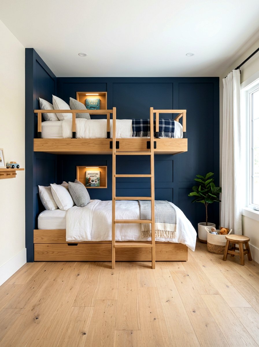 Built In Bunk Bed Wall - 30 boys shared bedroom ideas