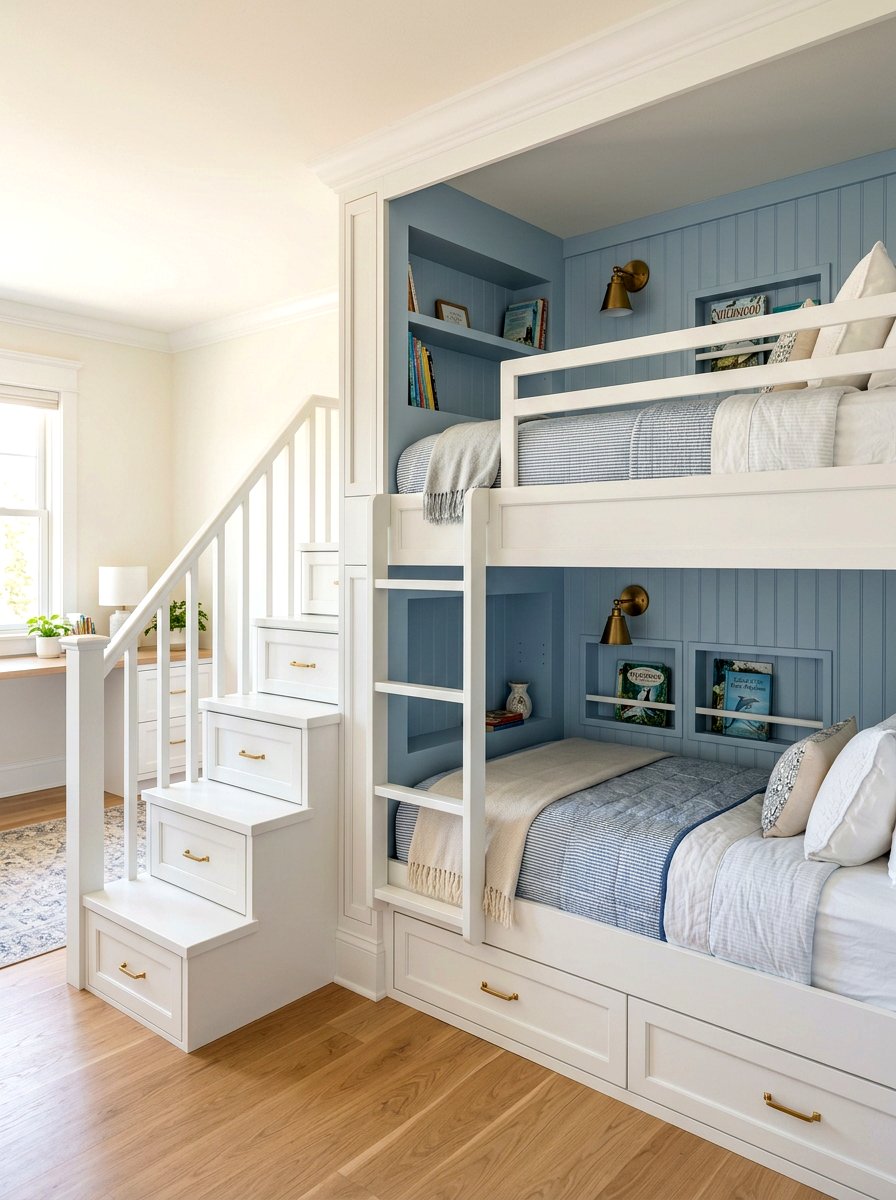Built In Bunk Beds - 30 shared sibling room ideas