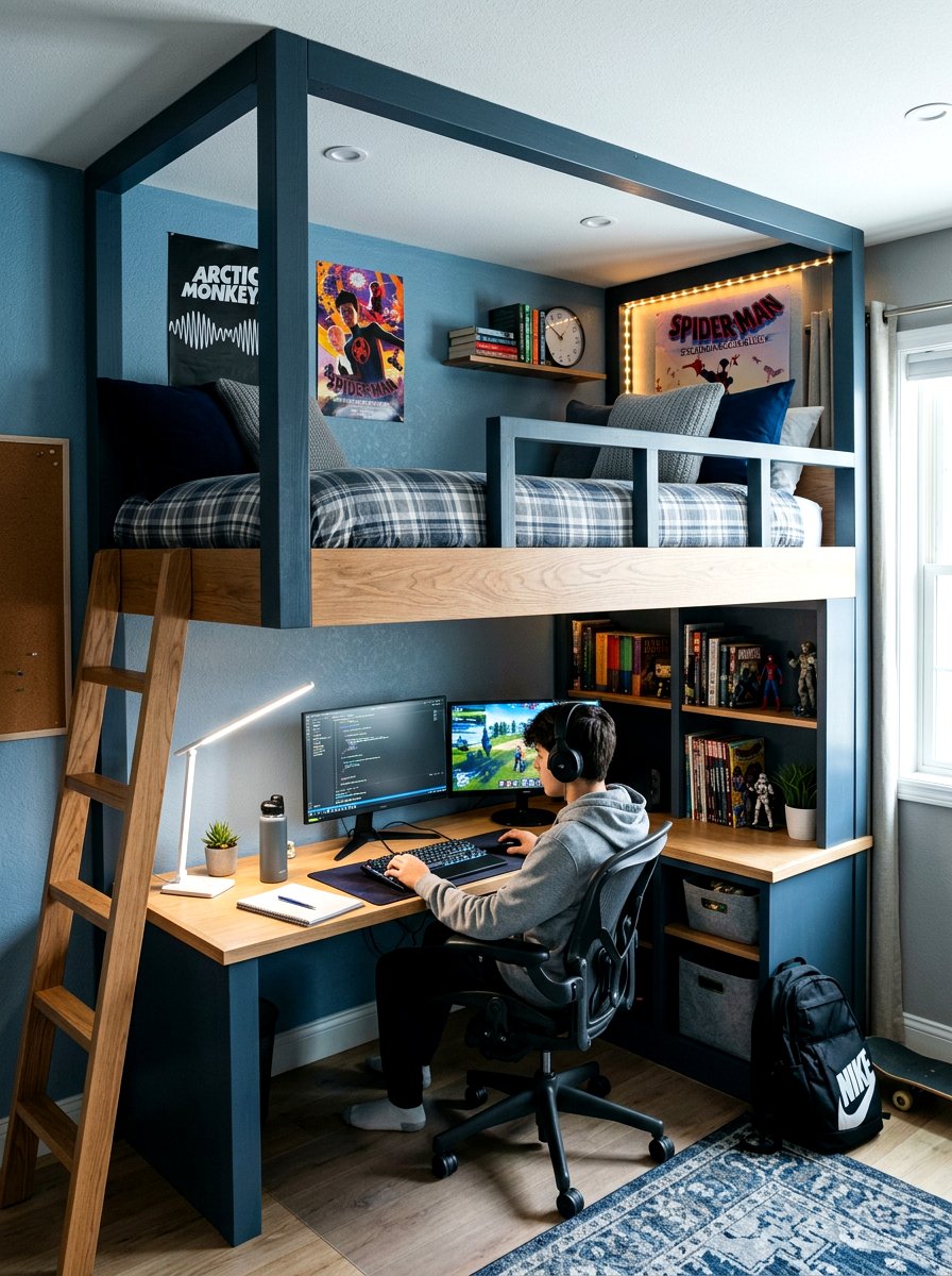 Built In Bunk Beds With Built In Desk - 30 built in bunk room ideas