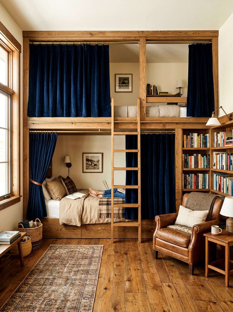 Built In Bunk Beds With Curtains - 30 built in bunk room ideas