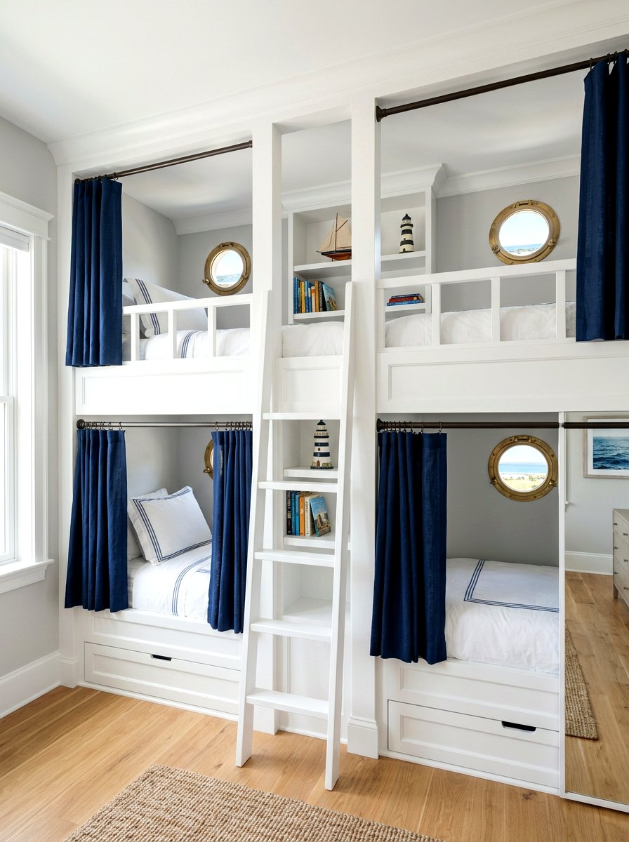 Built In Bunk Beds - 30 girls shared bedroom ideas