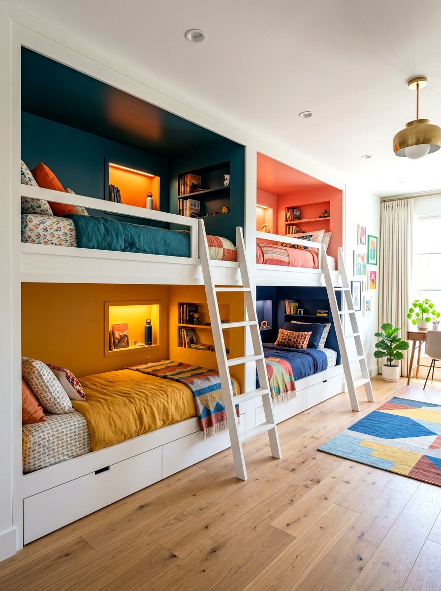 Built In Bunk Wall Room - 30 shared sibling room decor ideas