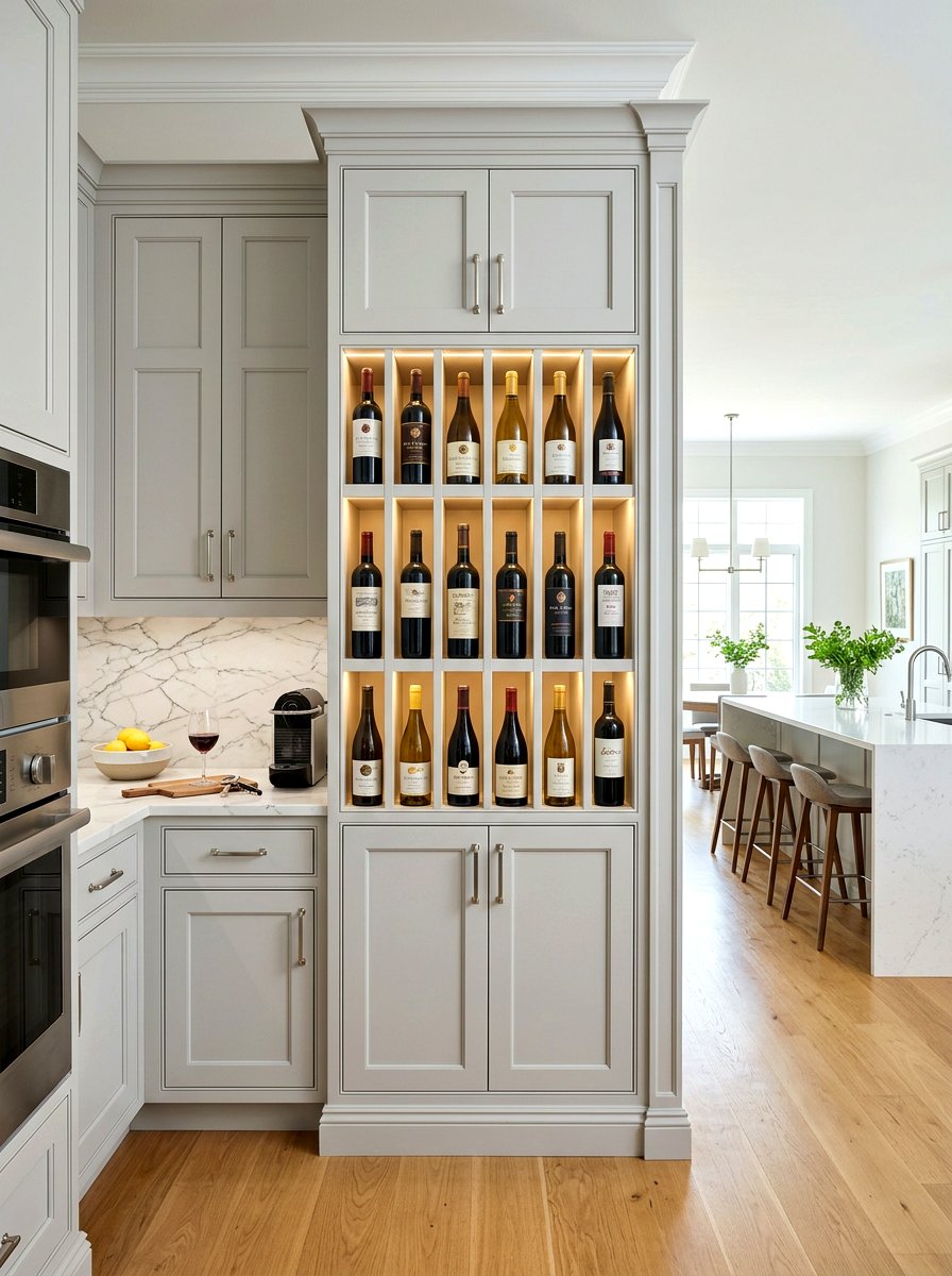 Built In Cabinet Cubbies - 30 wine storage kitchen ideas