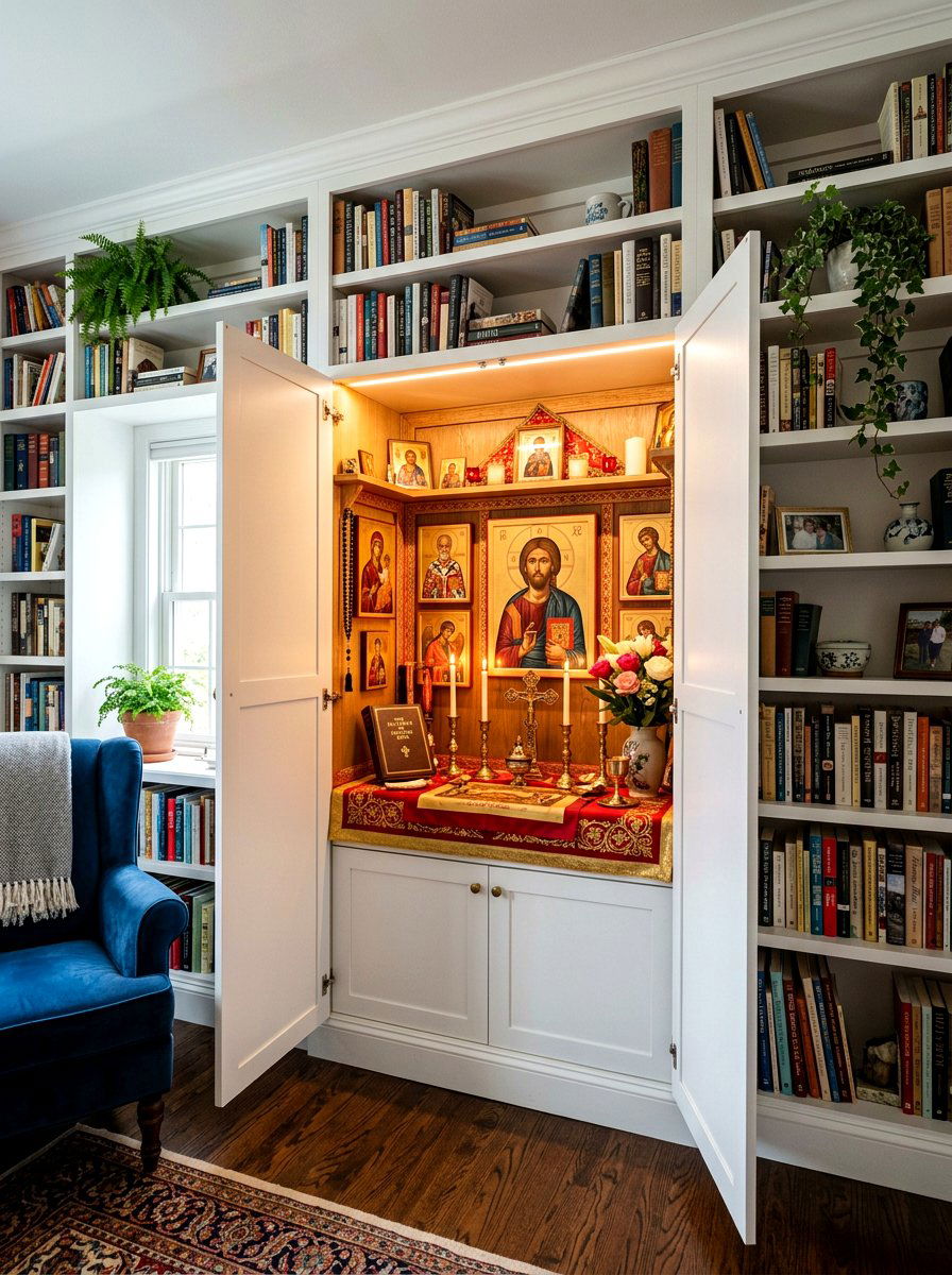Built In Cabinet Prayer Shrine - 30 prayer room ideas