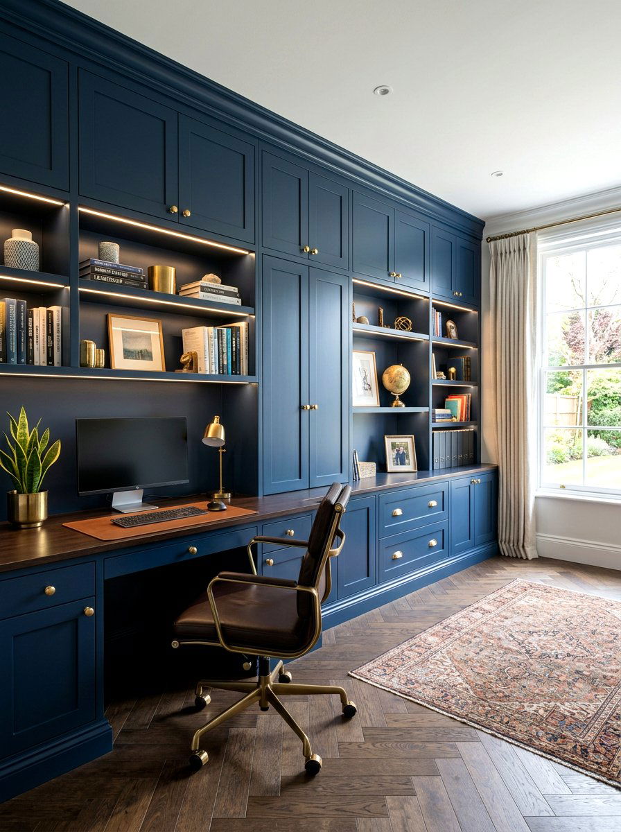 Built In Cabinetry - 30 video call background office ideas