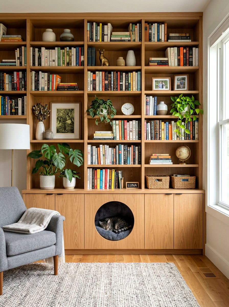 Built In Cat Cave In Living Room - 30 cat room ideas