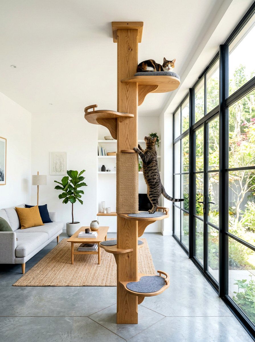 Built In Cat Tree - 30 stylish pet storage ideas