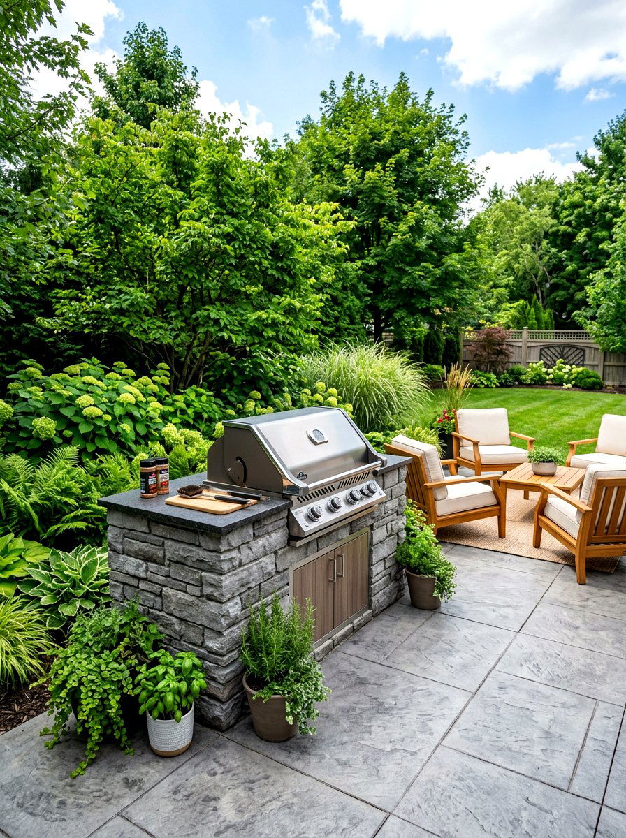 Built In Charcoal Grill Station - 30 small outdoor kitchen ideas