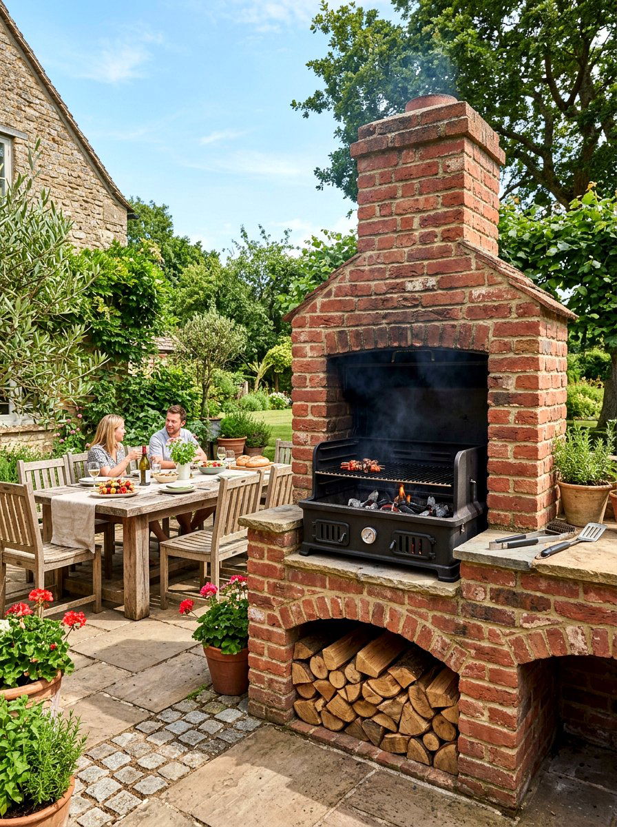 Built In Charcoal Grill - 30 bbq area ideas