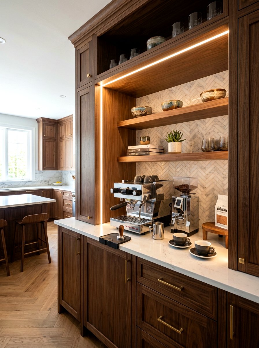 Built In Coffee Bar Nook - 30 coffee station shelf styling ideas