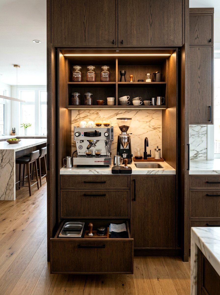Built In Coffee Station - 30 coffee nook ideas