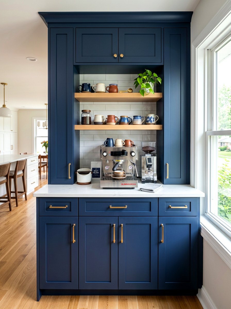 Built In Coffee Station - 30 kitchen beverage center ideas