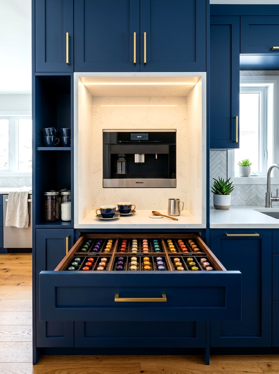 Built In Coffee Station - 30 aesthetic home cafe setup ideas