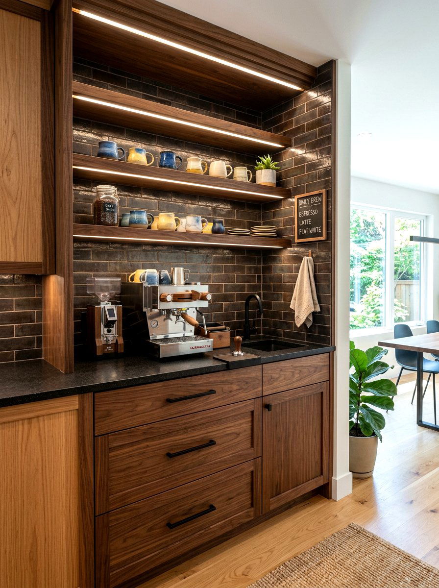 Built In Coffee Station - 30 social media kitchen ideas
