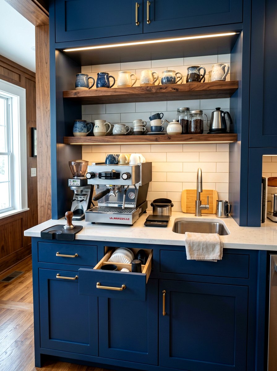 Built In Coffee Station - 30 breakfast pantry ideas