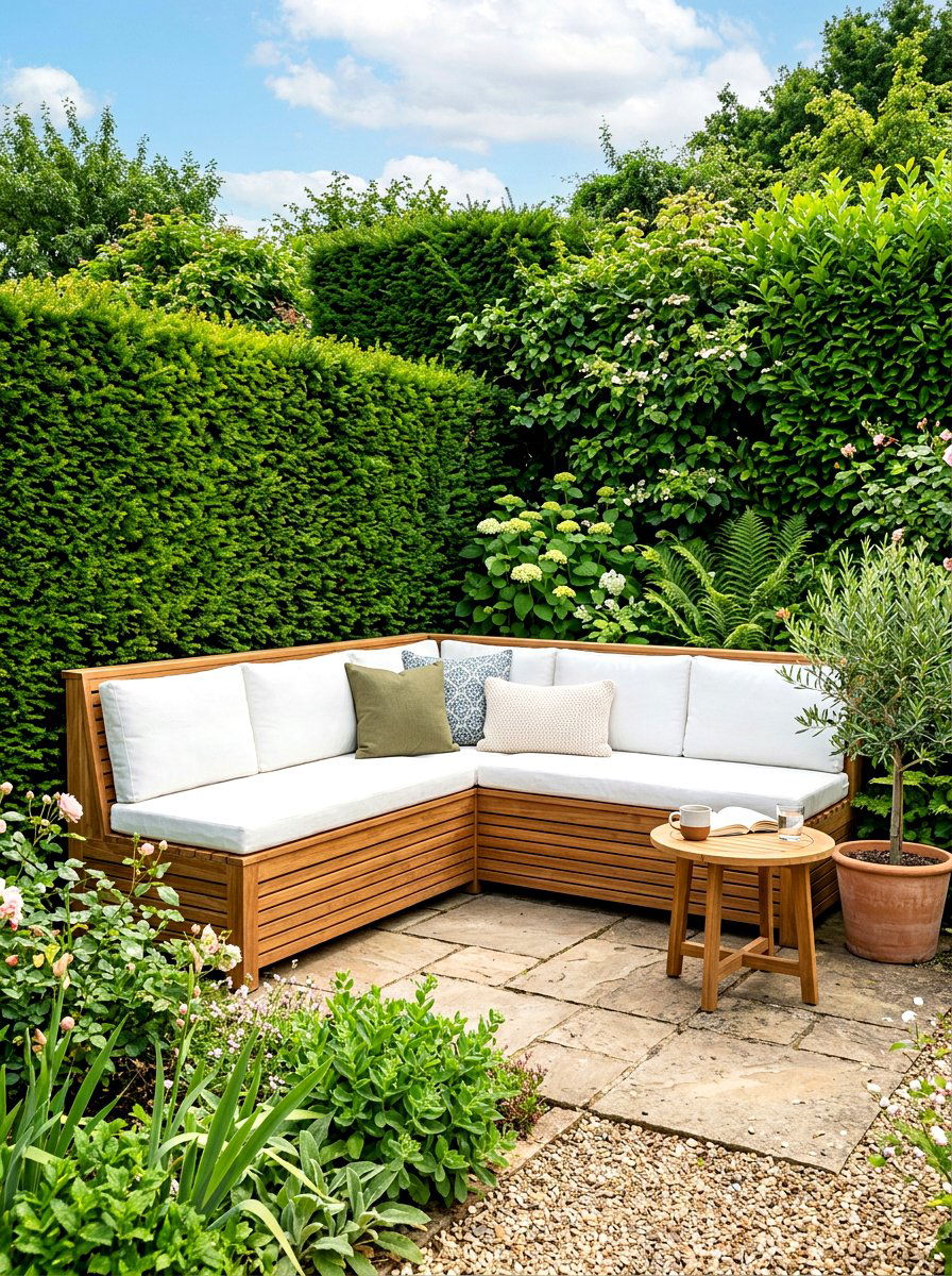 Built In Corner Bench - 30 patio garden ideas