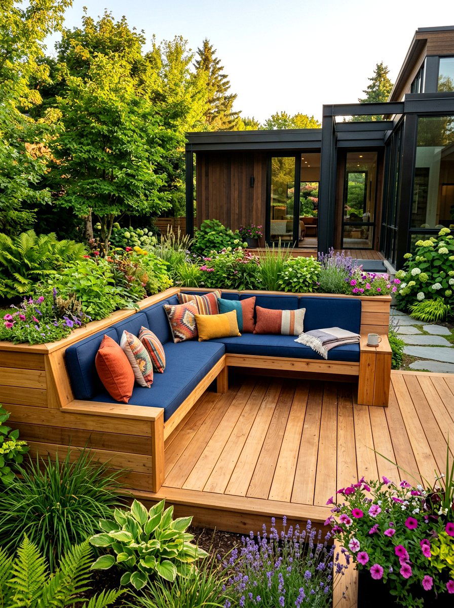 Built In Corner Bench - 30 outdoor furniture ideas