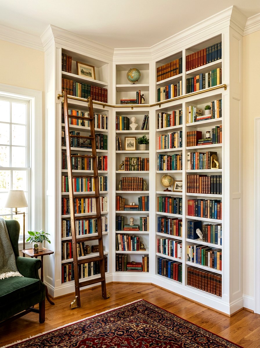 Built In Corner Bookcase - 30 awkward corner ideas