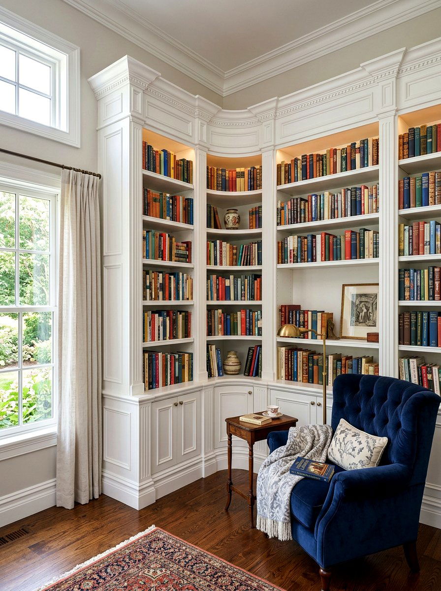 Built In Corner Bookshelf - 30 living room corner shelf ideas