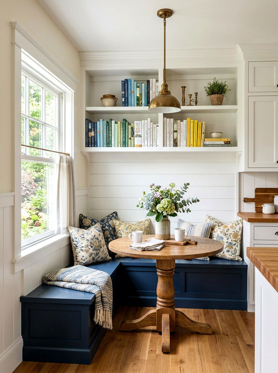 Built In Corner Breakfast Nook Shelving - 30 breakfast corner shelves ideas