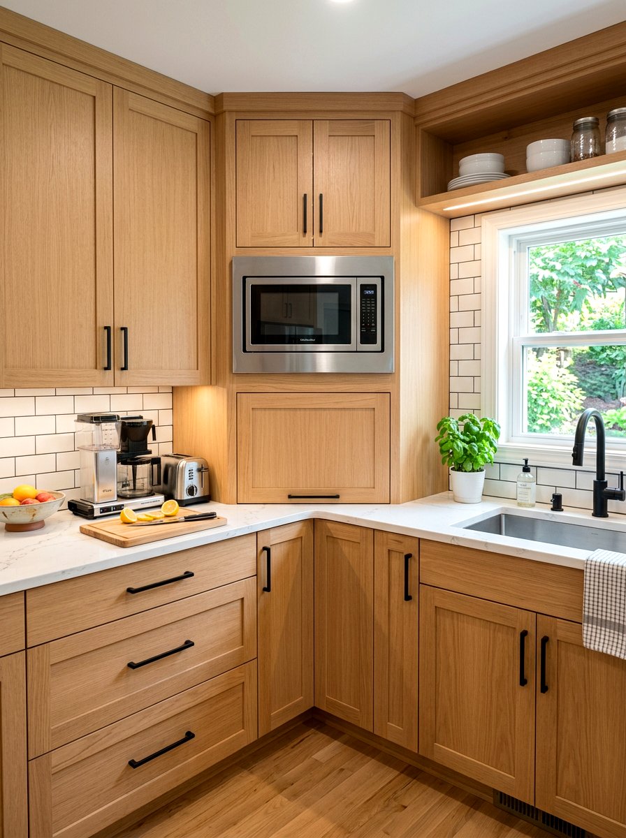 Built In Corner Microwave - 30 kitchen corner cabinet ideas