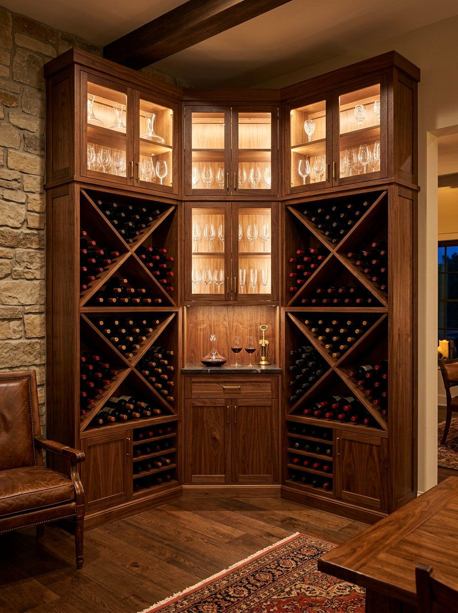 Built In Corner Wine Storage - 30 kitchen corner cabinet ideas