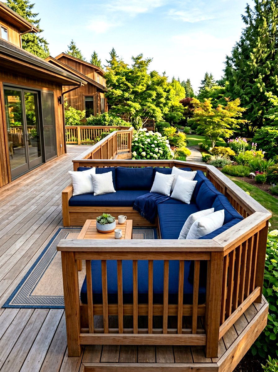 Built In Deck Bench - 30 deck makeover ideas