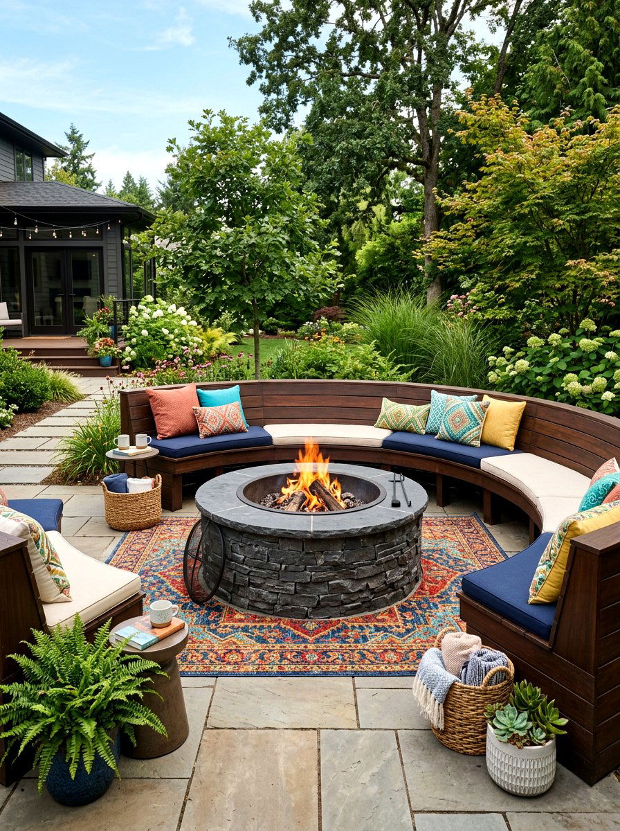 Built In Deck Fire Pit - 30 deck makeover ideas