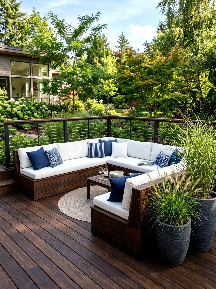 Built In Deck Seating - 30 small deck ideas